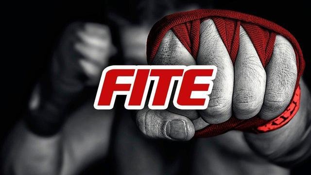 Home 46 FITE combat sports promo, close-up of fist wrapped in red hand wrap, black and white background, MMA and boxing streaming on MediaTVZone